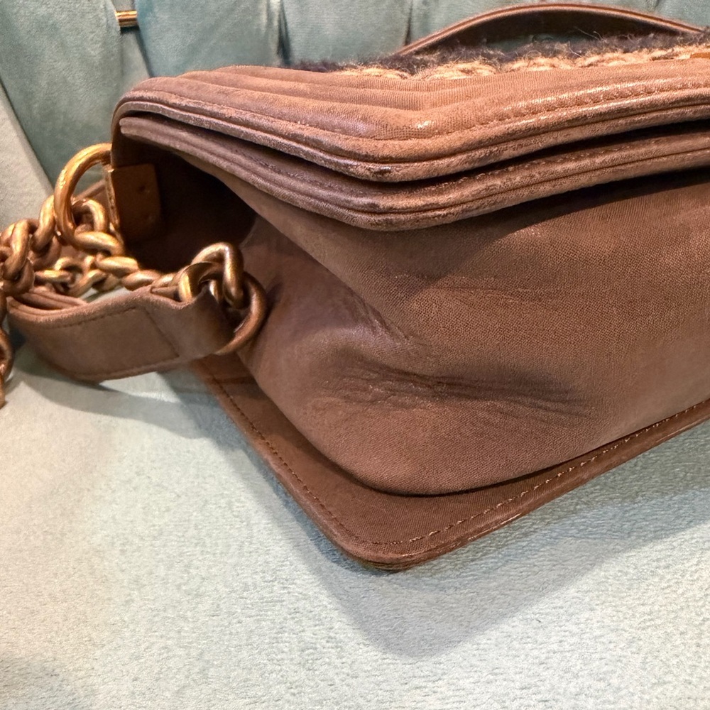 Chanel Boy Flap Bag Old Medium CLASSIC Chanel Quilted Tweed! Hard to Find Colors - Picture 9 of 17
